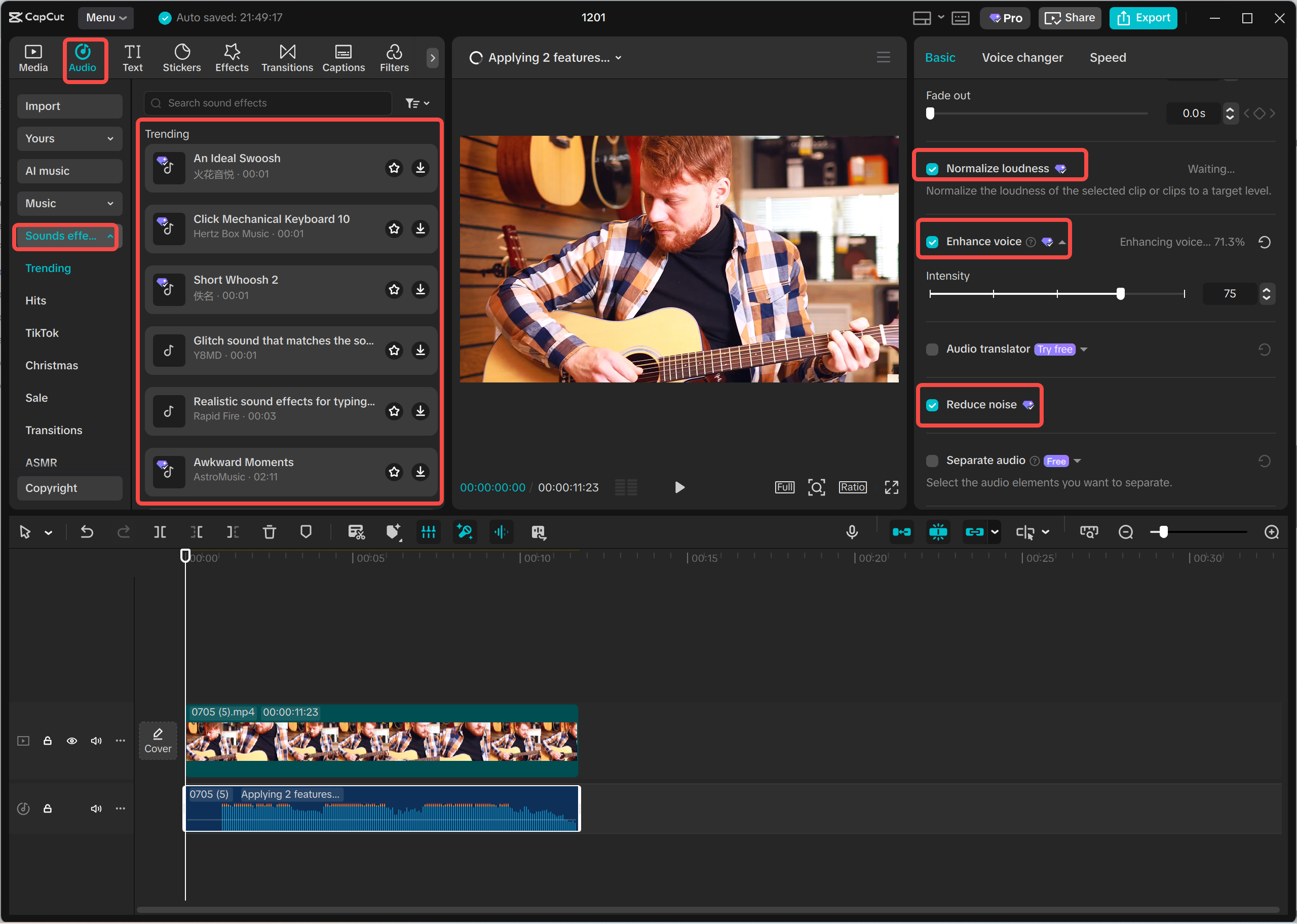 Edit the audio from the video to make a ringtone using the CapCut desktop video editor