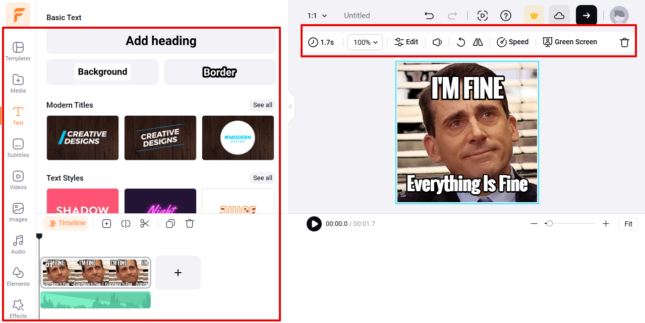 Flexclip video meme editor