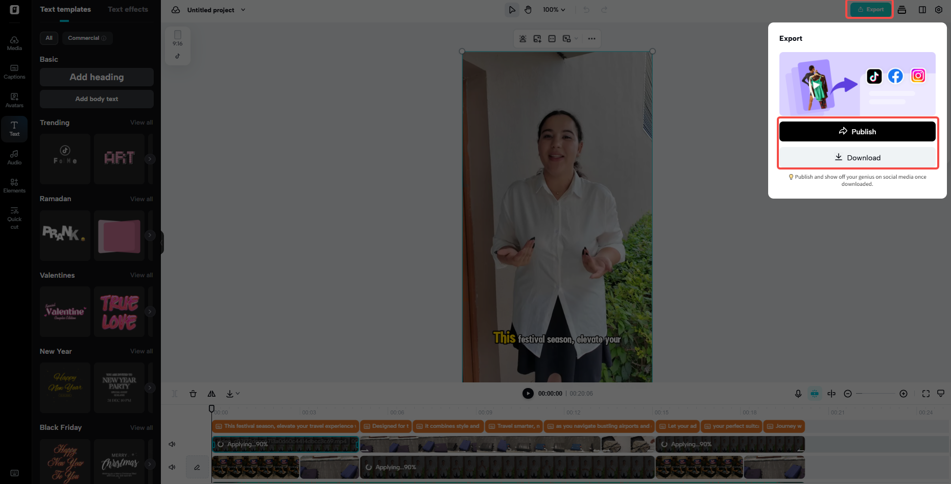 I-export at ibahagi sa mga social platform