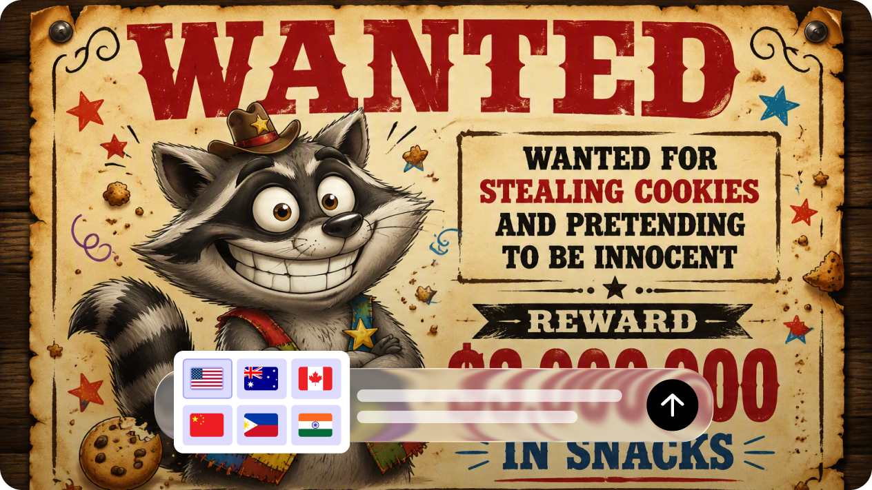 Create multilingual wanted posters with text-to-image