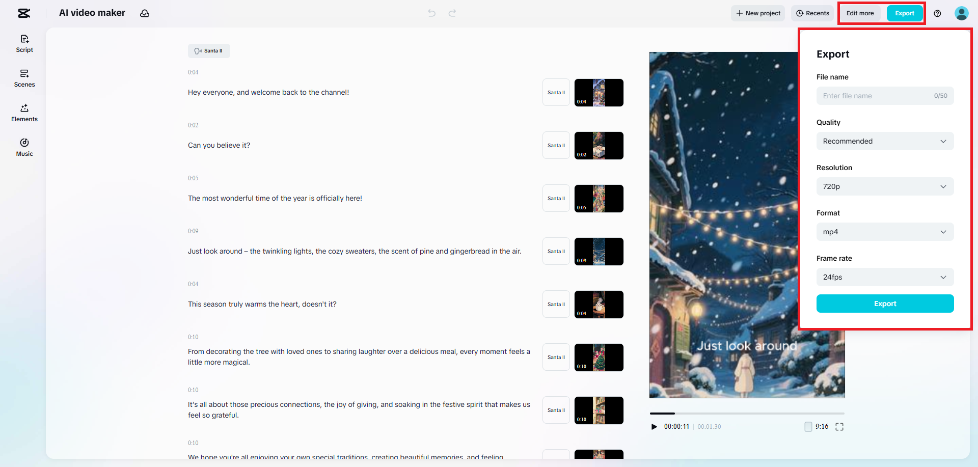 I-download ang iyong Christmas video