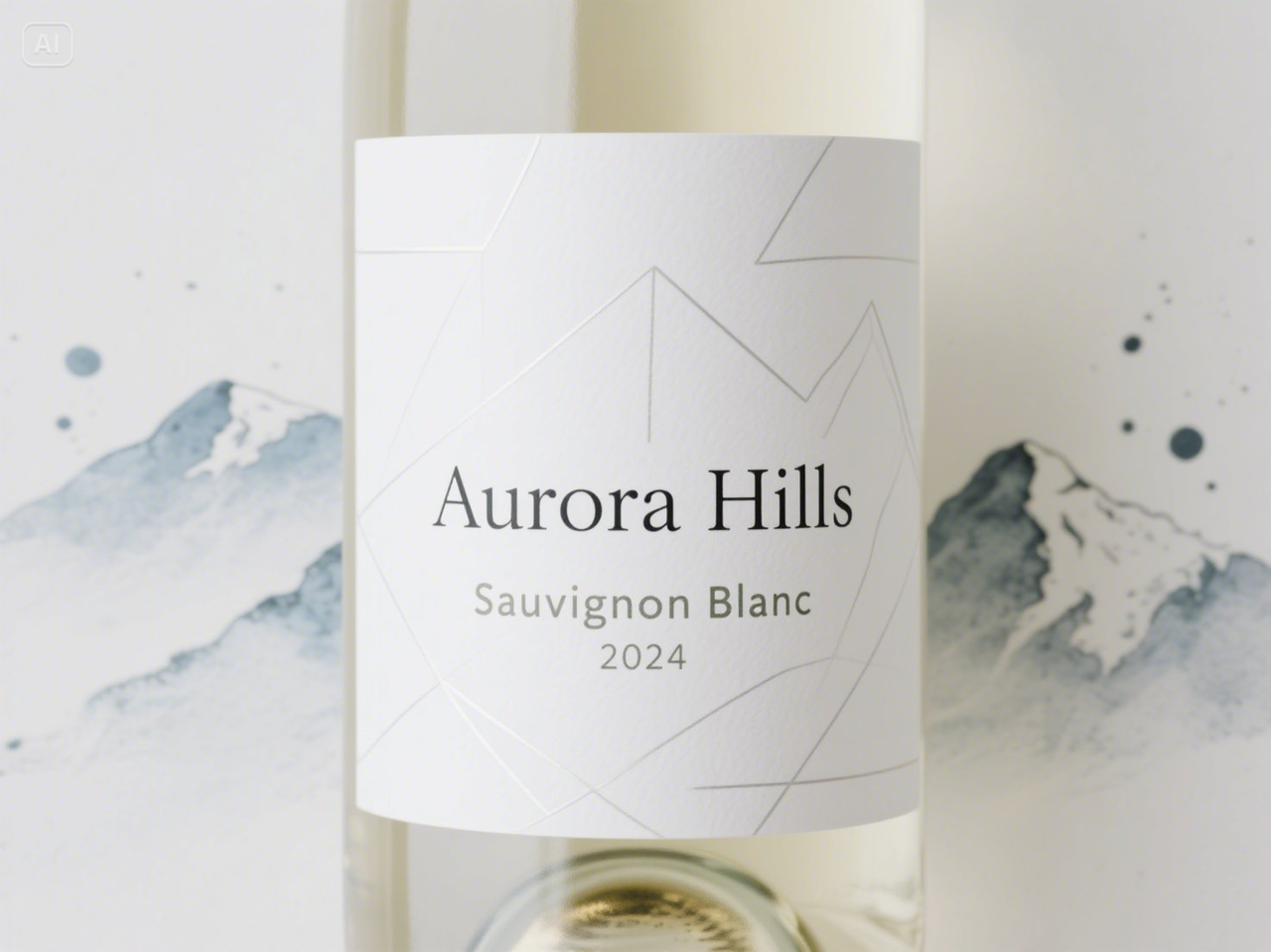 Modern white wine label