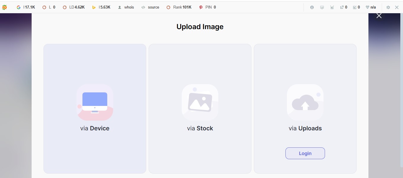 Upload Image in LightX to remove red eyes from a photo online