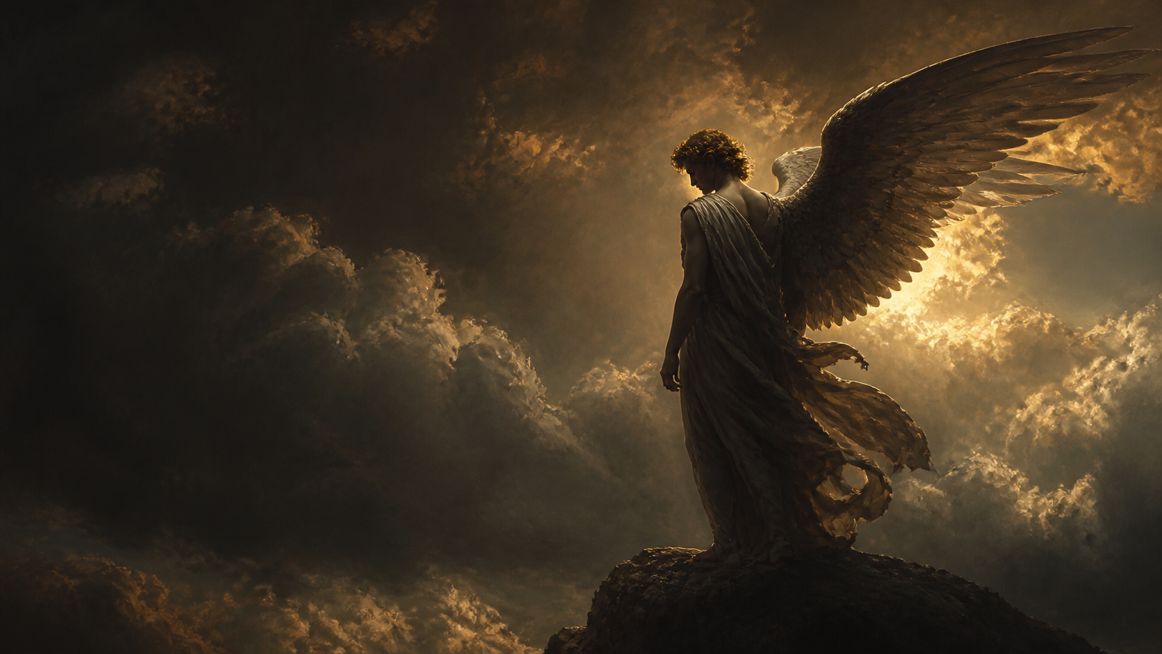 Storm-lit winged transformation