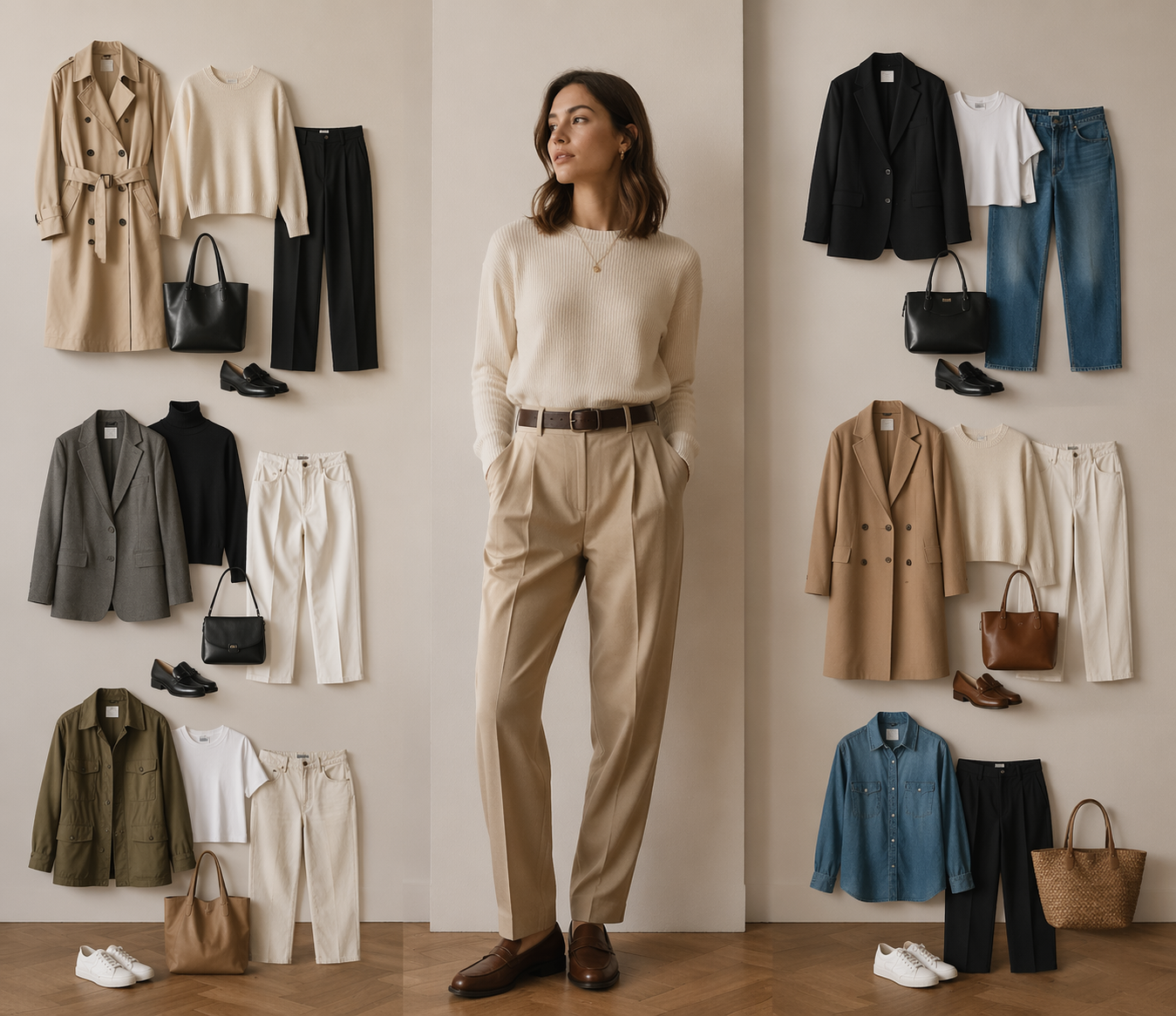 Dreamina AI dressing room prompt example 6: layered seasonal outfit try-on
