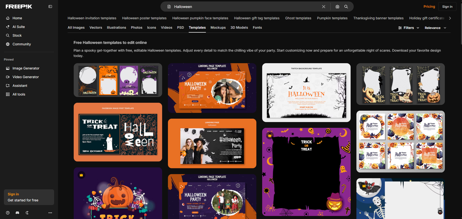 Freepik Halloween templates