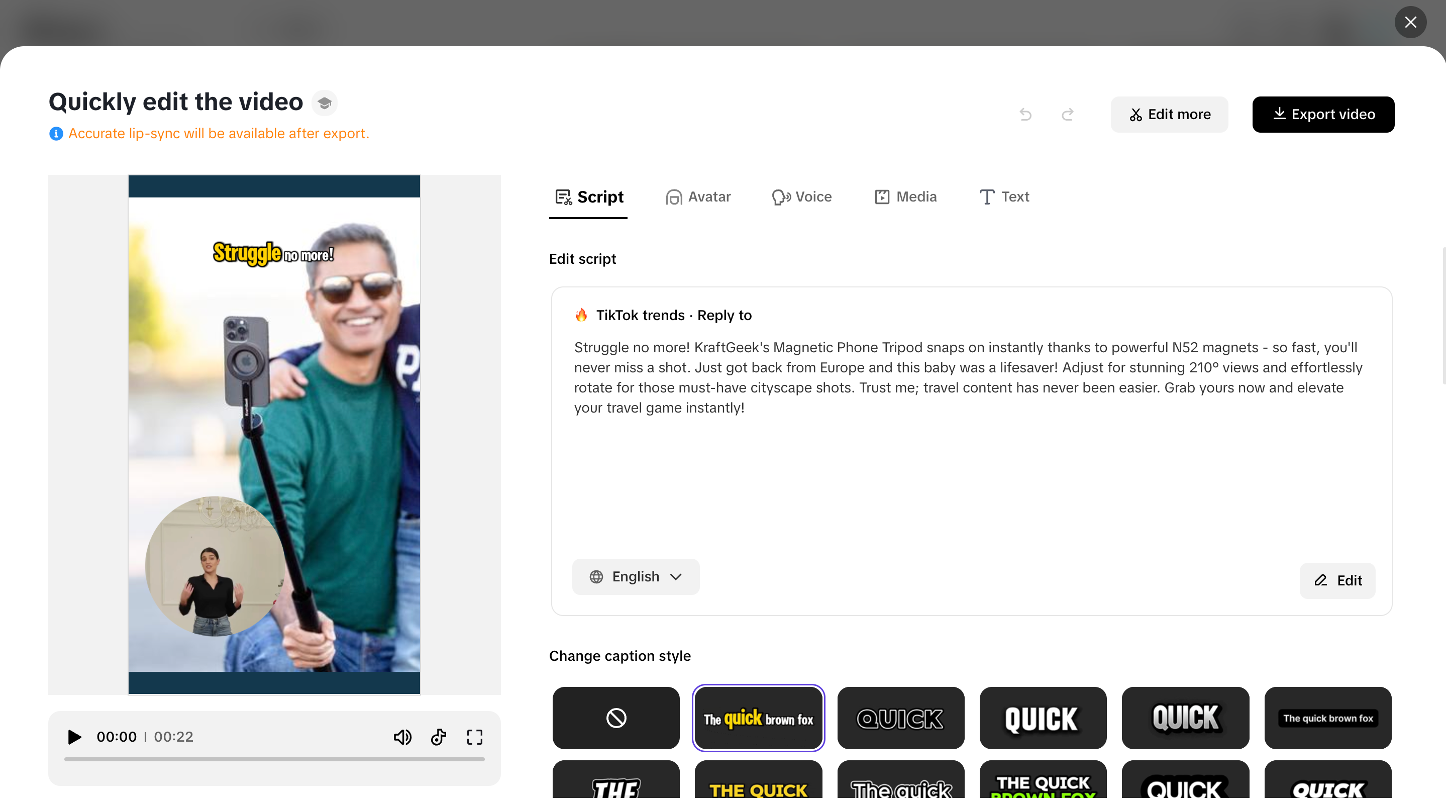 Edite seu vídeo de branding