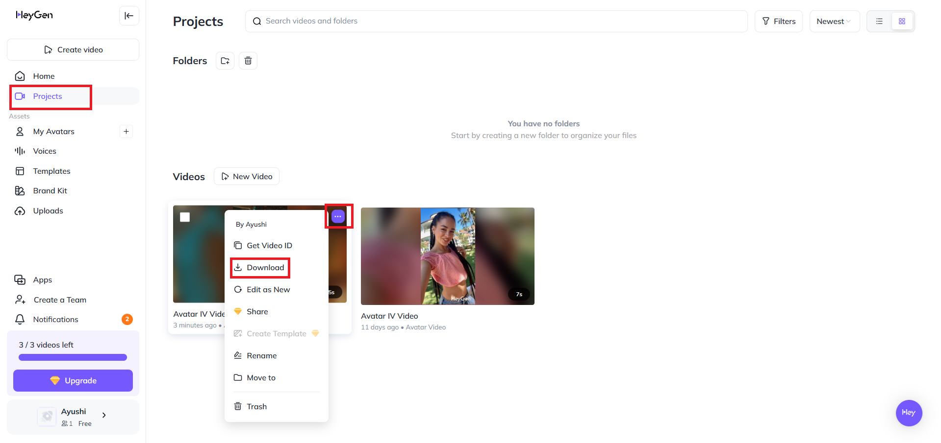 Preview and download