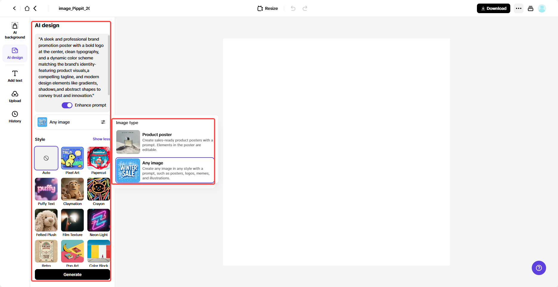 Enter your prompt and generate a design