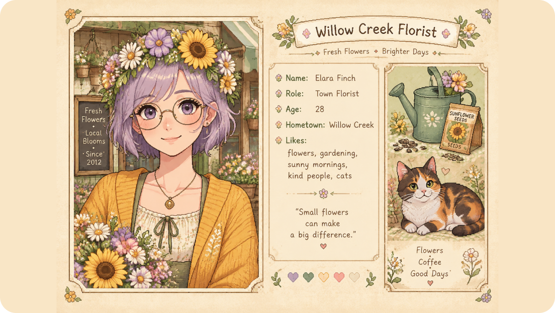 OC profile card prompt