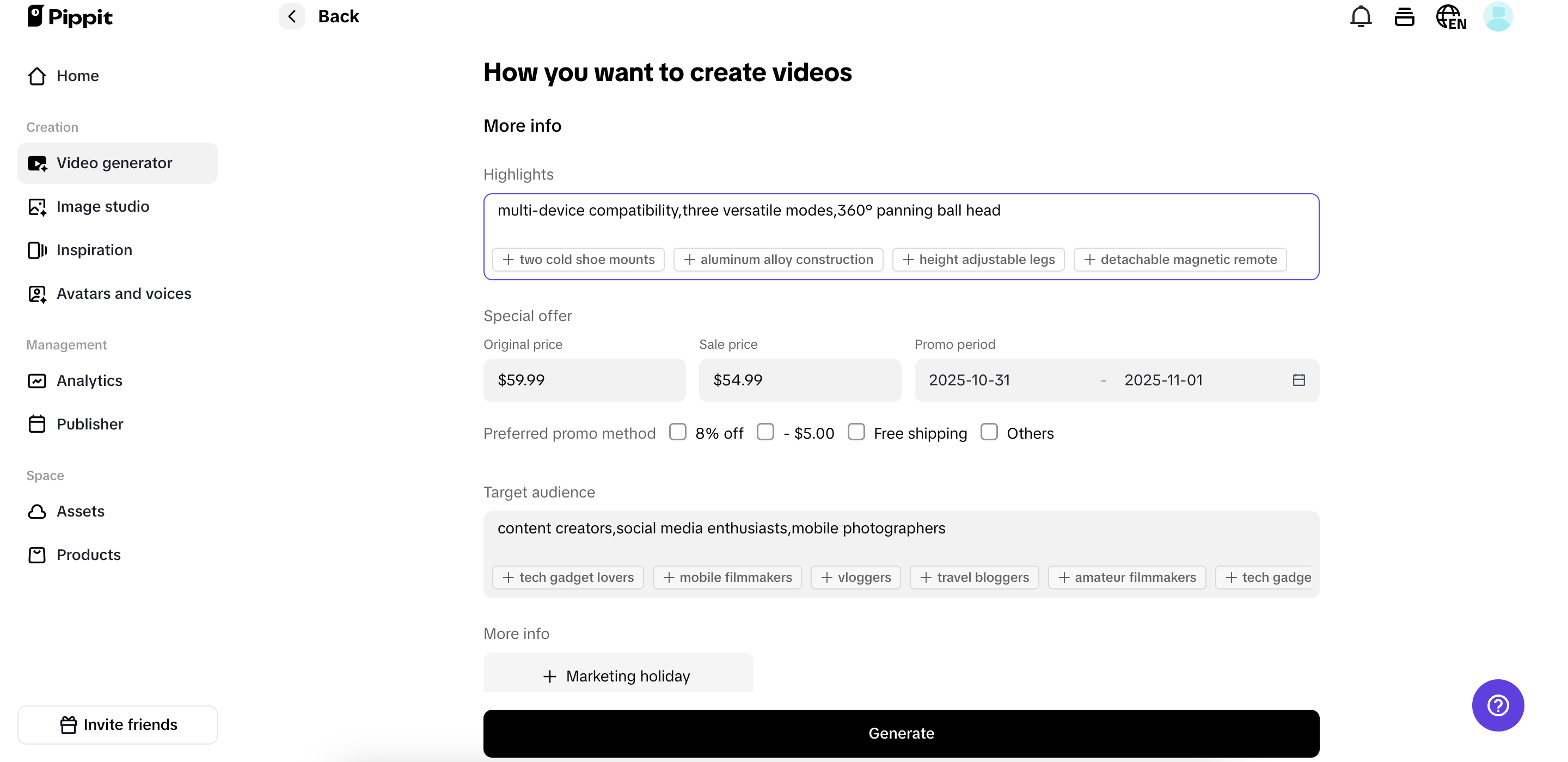 Customize your video information