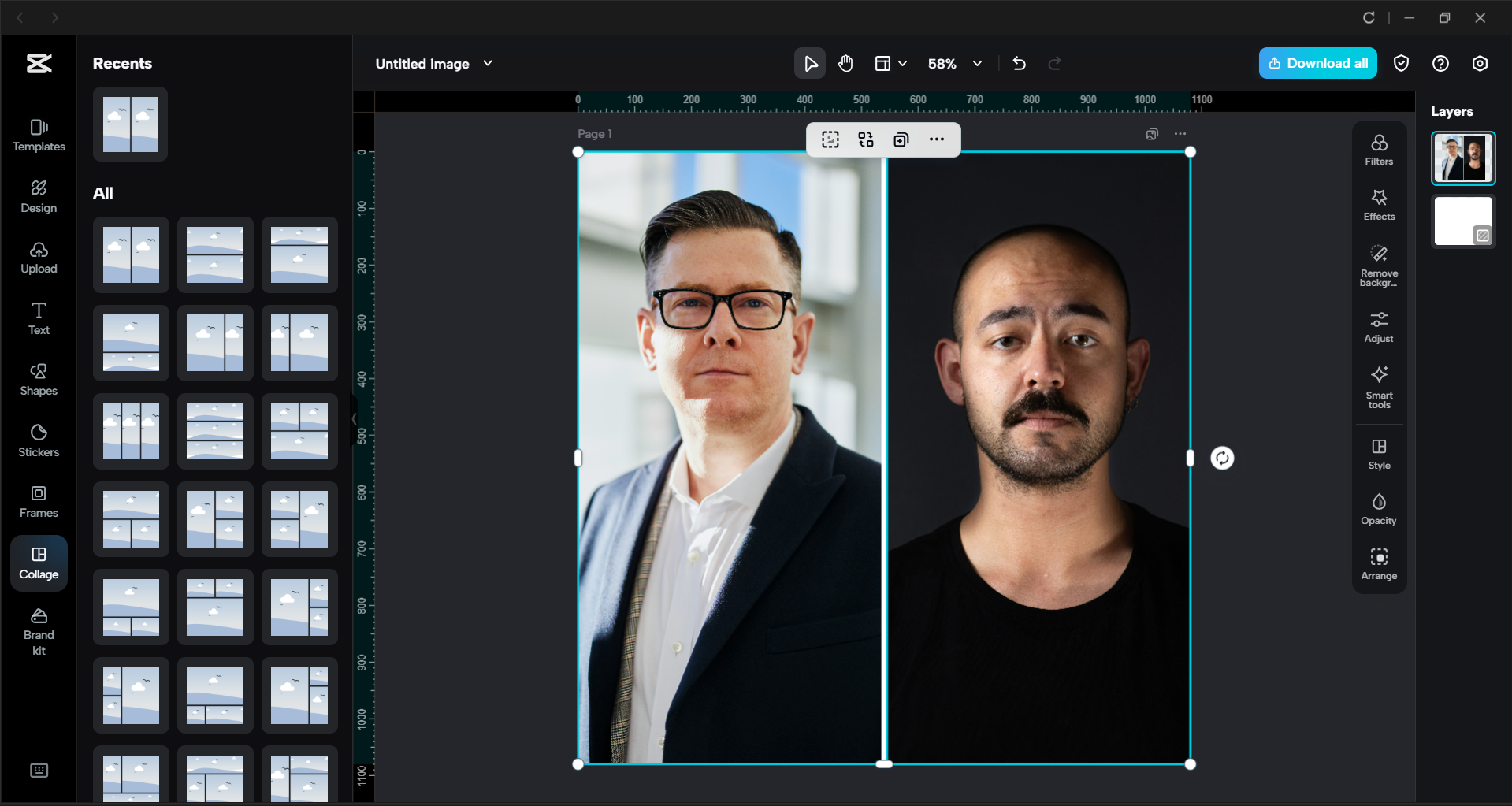 Interface of the CapCut desktop video editor - one of the best photo combine editor