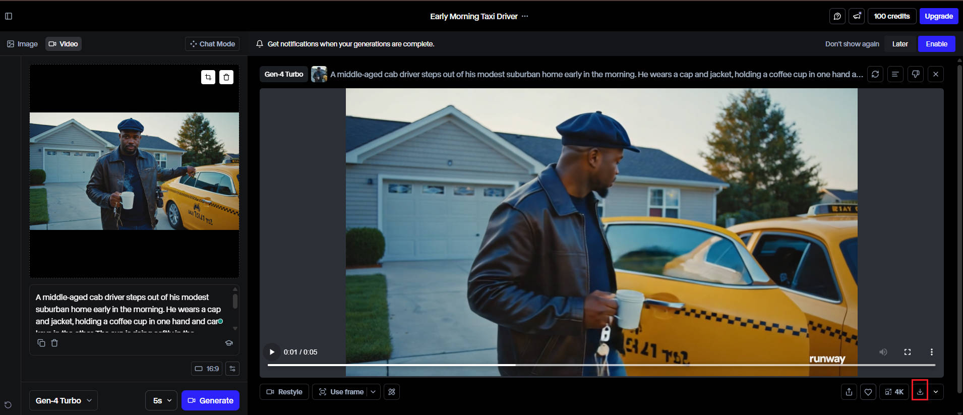 Vídeo realista gerado por IA