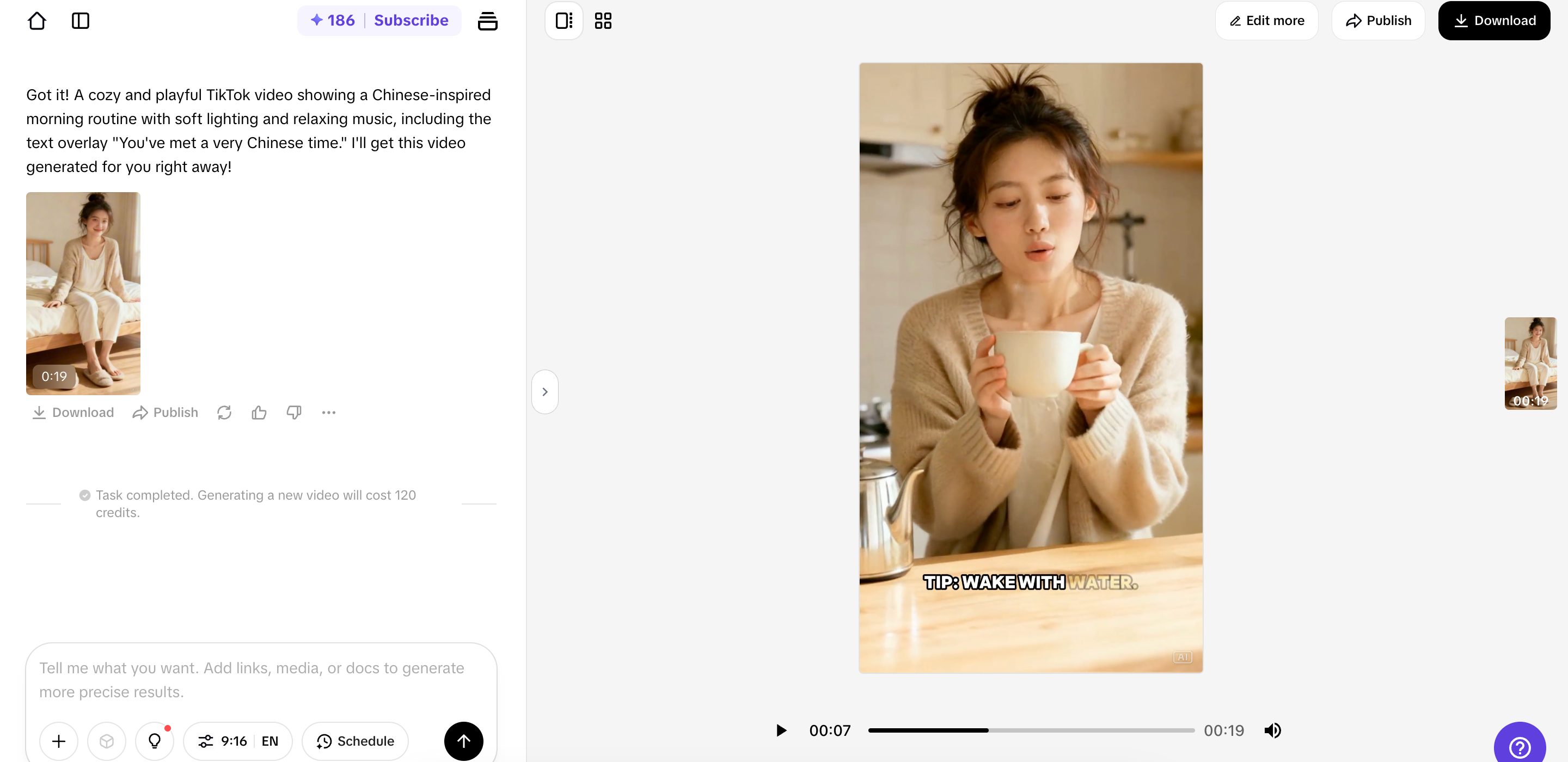 Pippit에서 비디오 내보내기