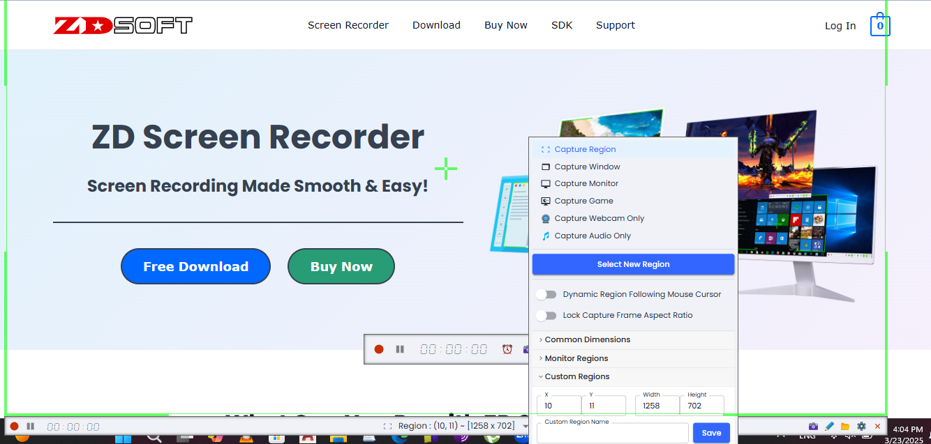 Configura la tua registrazione video