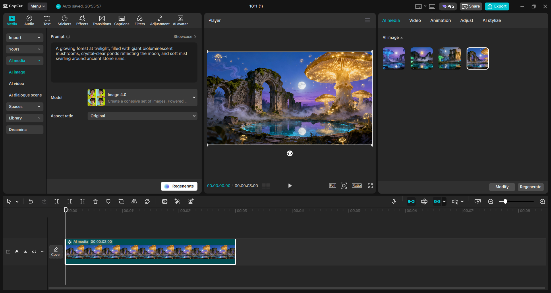 Interface of the CapCut desktop video editor - another tool to generate and edit images
