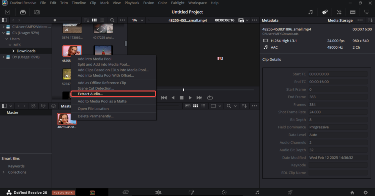 Extract audio