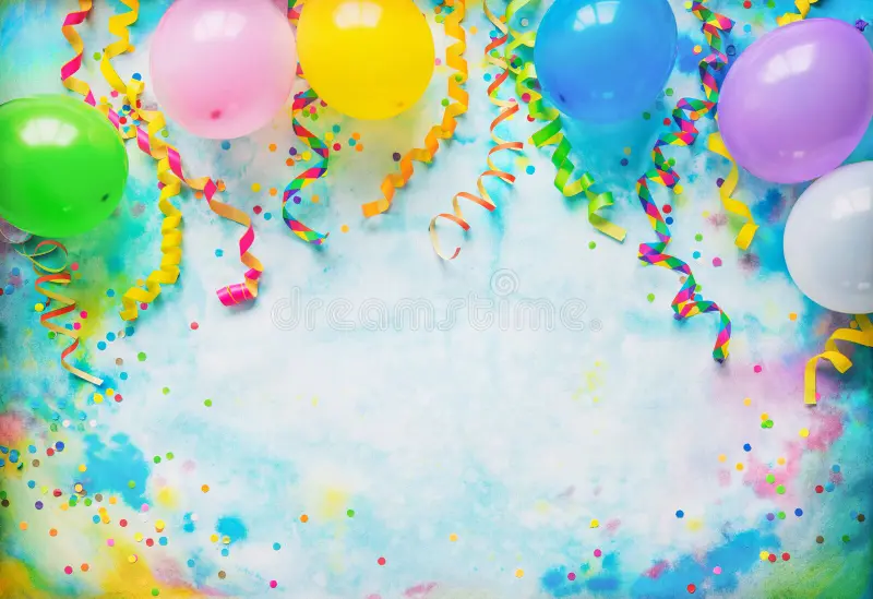Colorful retro-themed birthday invitation background