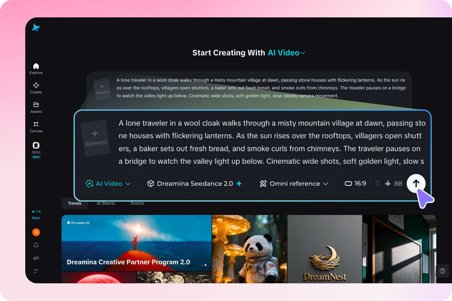 Open the video generator and describe your scene
