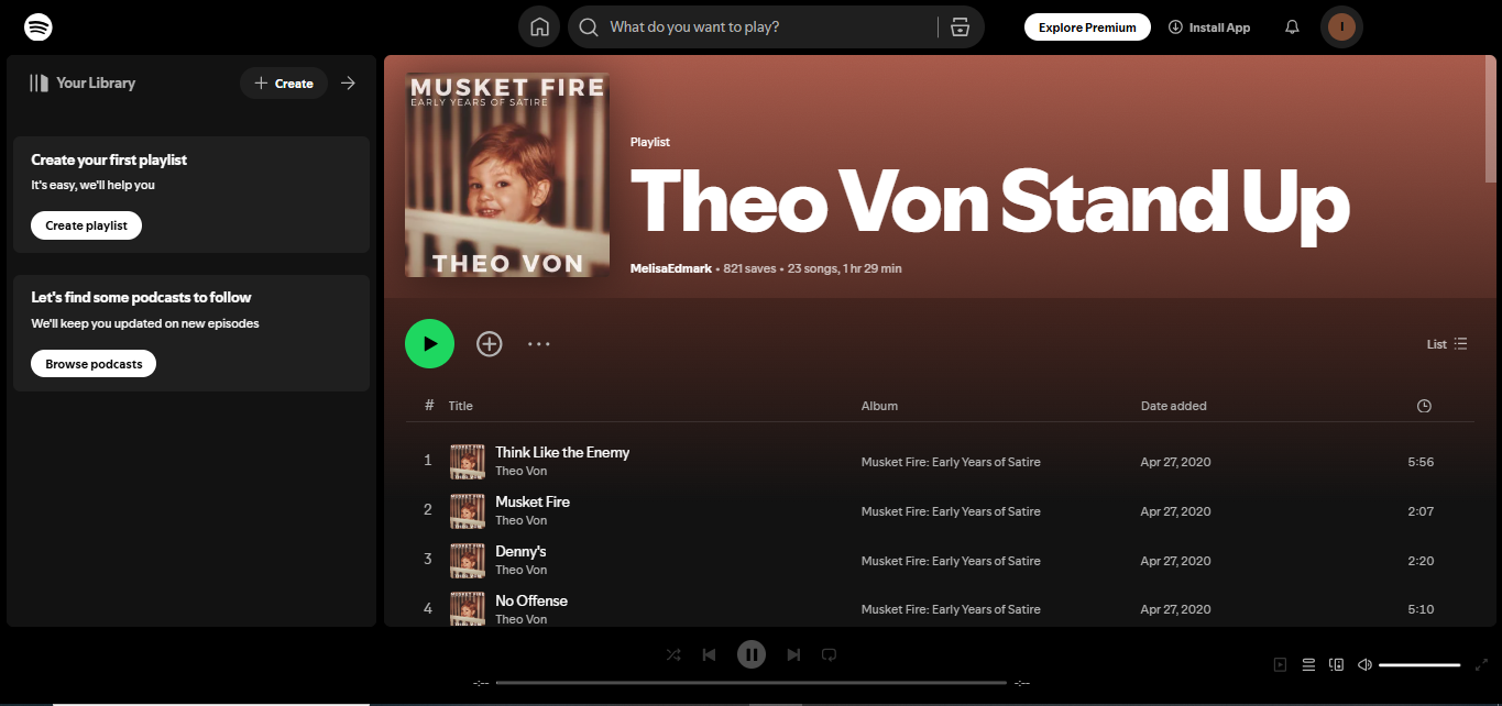 This Past Weekend w/ Theo Von—a top-ranked podcast with millions of total streams on Spotify