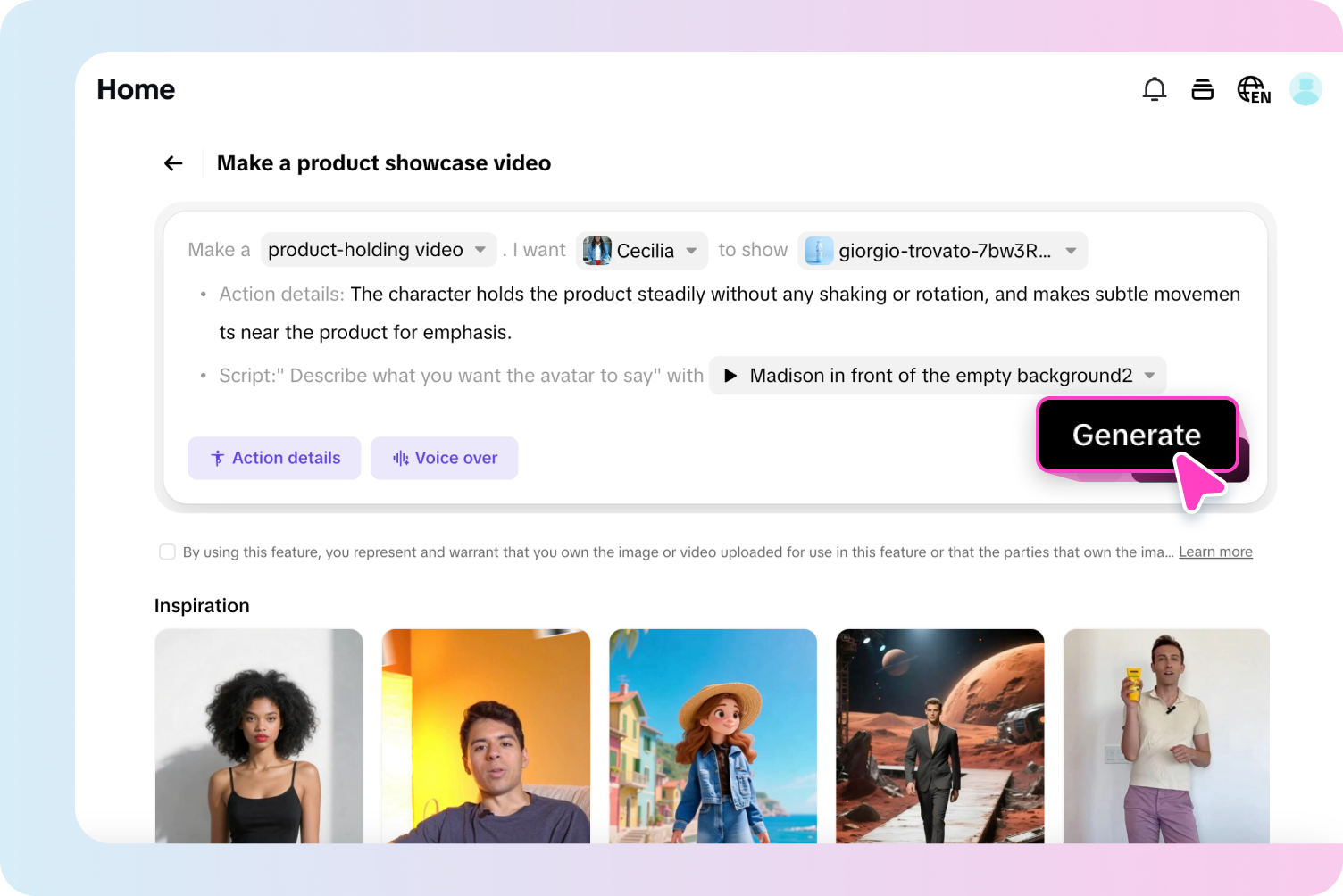 product showcase video