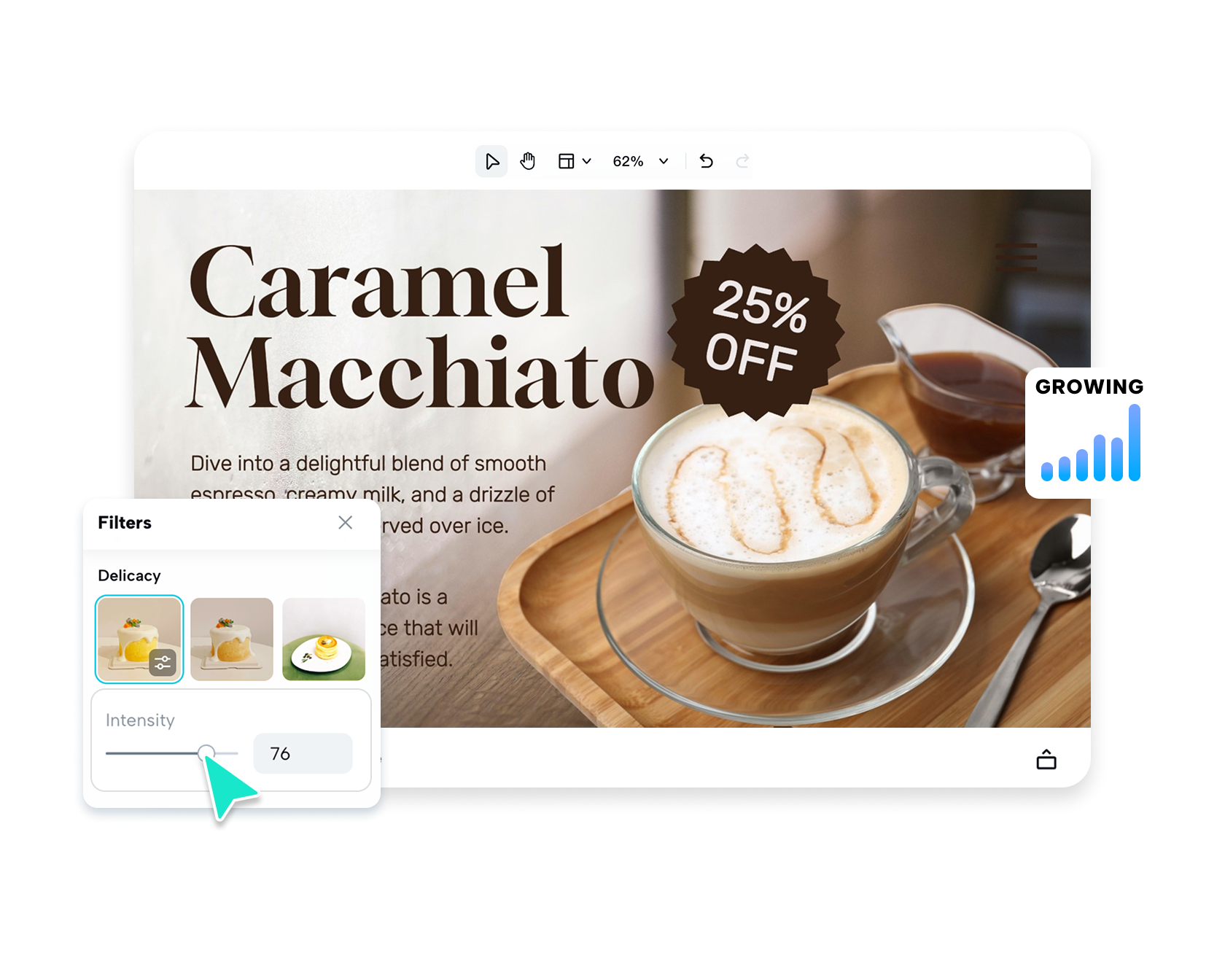Example of a highly engaging testimonial carousel slide, perhaps designed with a Pippit template look, showing a customer photo, quote, and star rating.