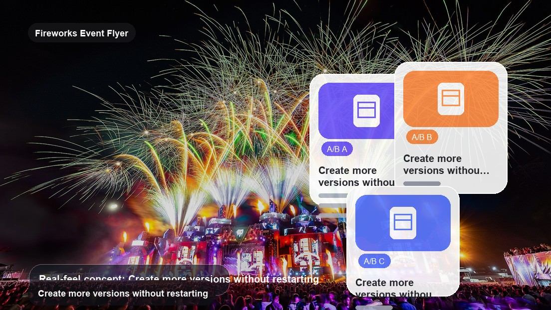 Fireworks Event Flyer Maker realistic image for create more versions without restarting