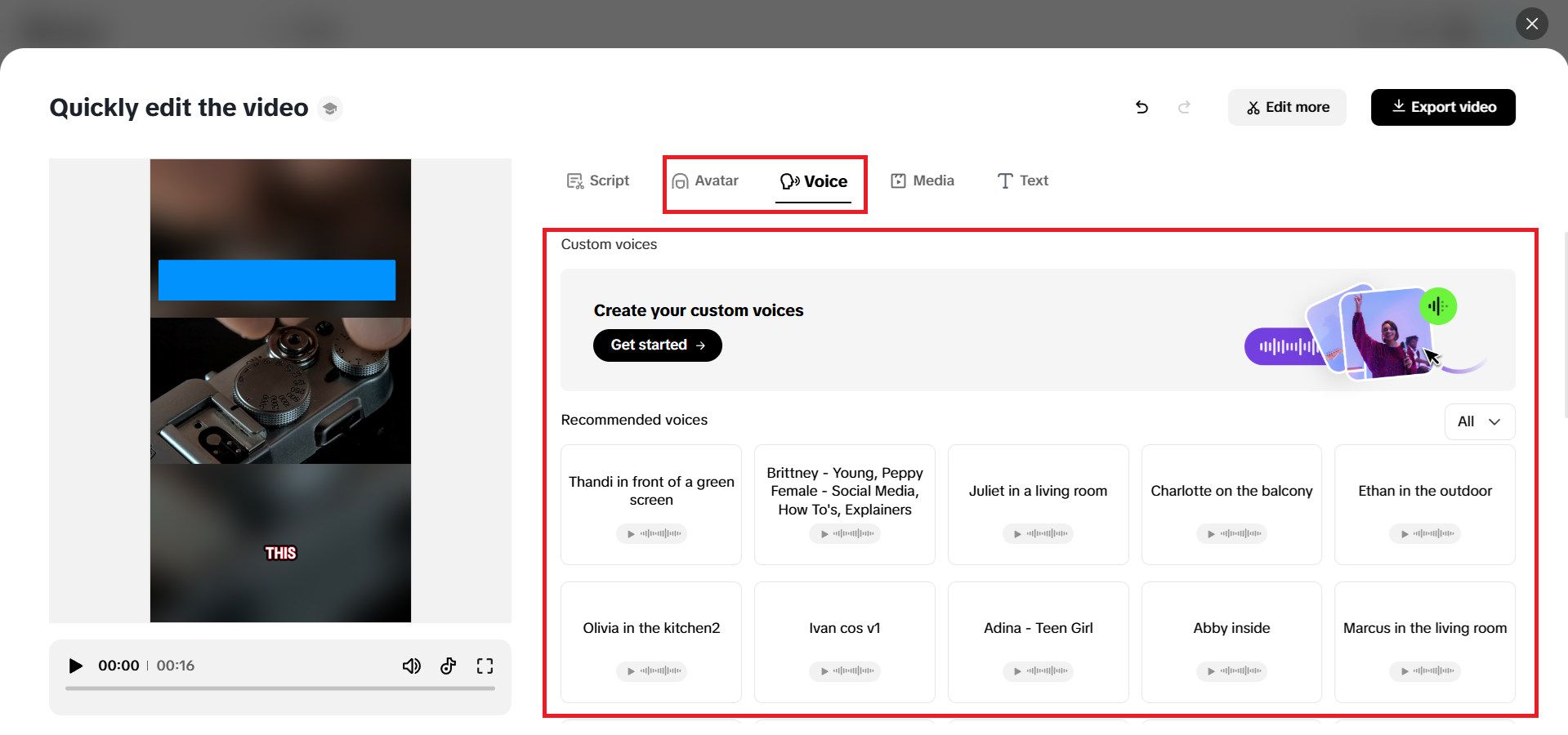 AI voiceovers and avatars