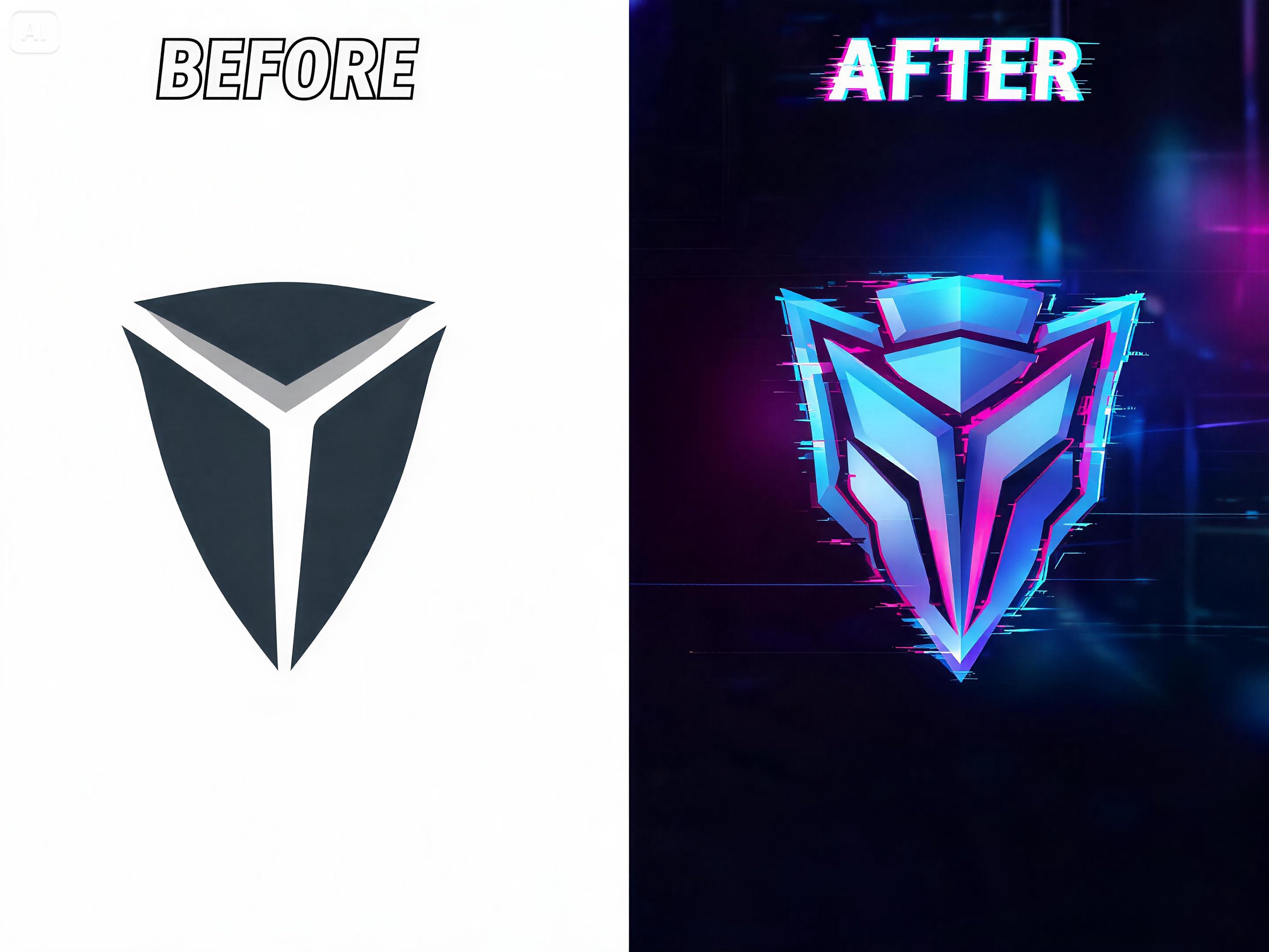 Solicitați o siglă neon glitch esports