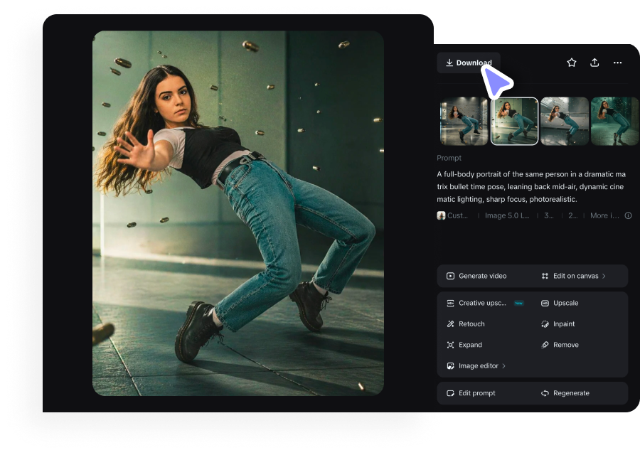 ปรับแต่งและดาวน์โหลดรูปภาพของคุณ