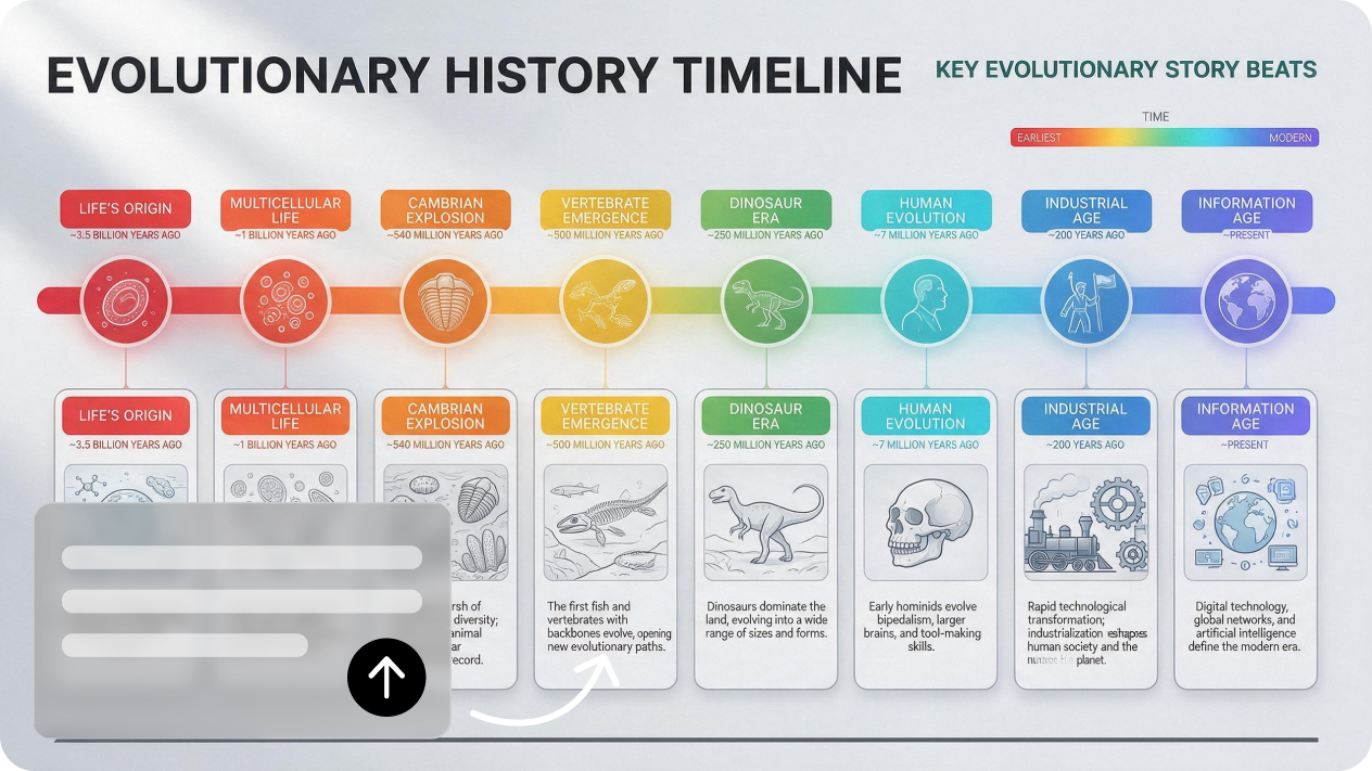A timeline image created in Dreamina
