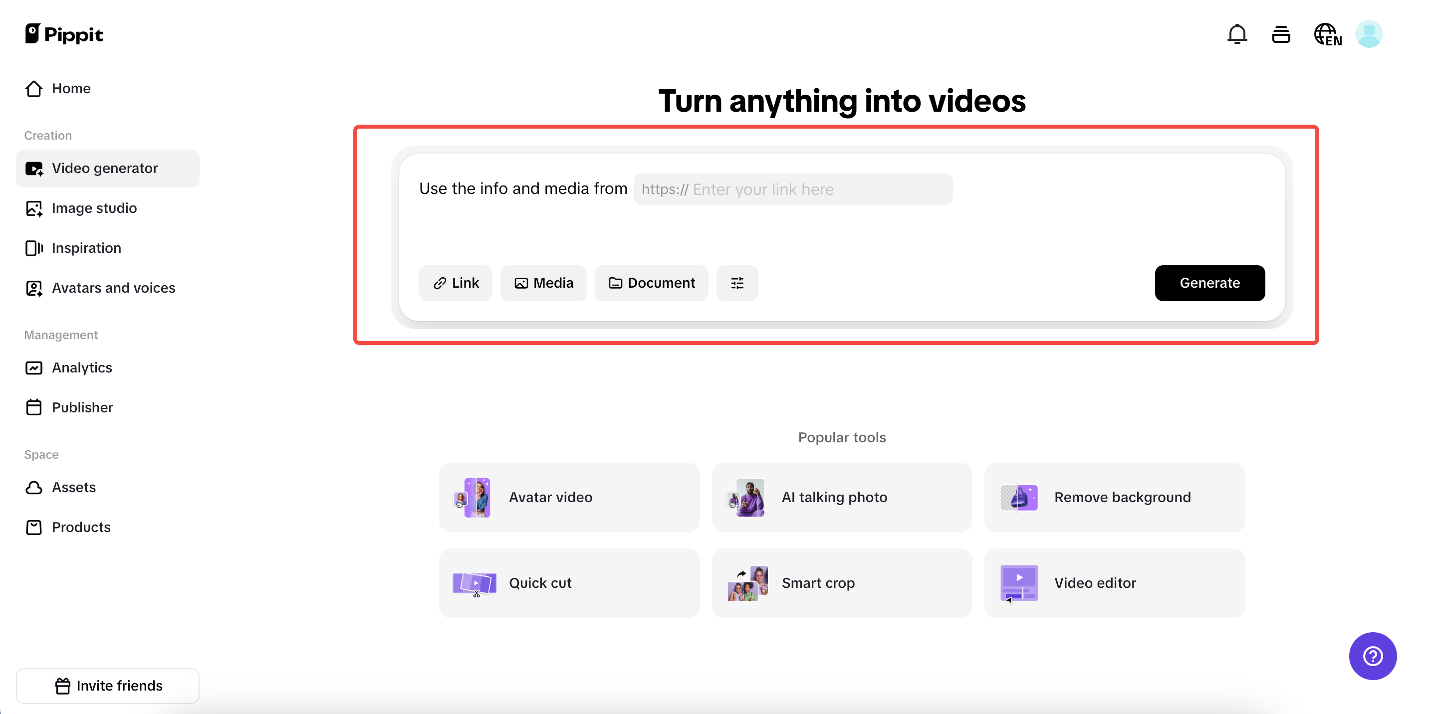 Start with links or media