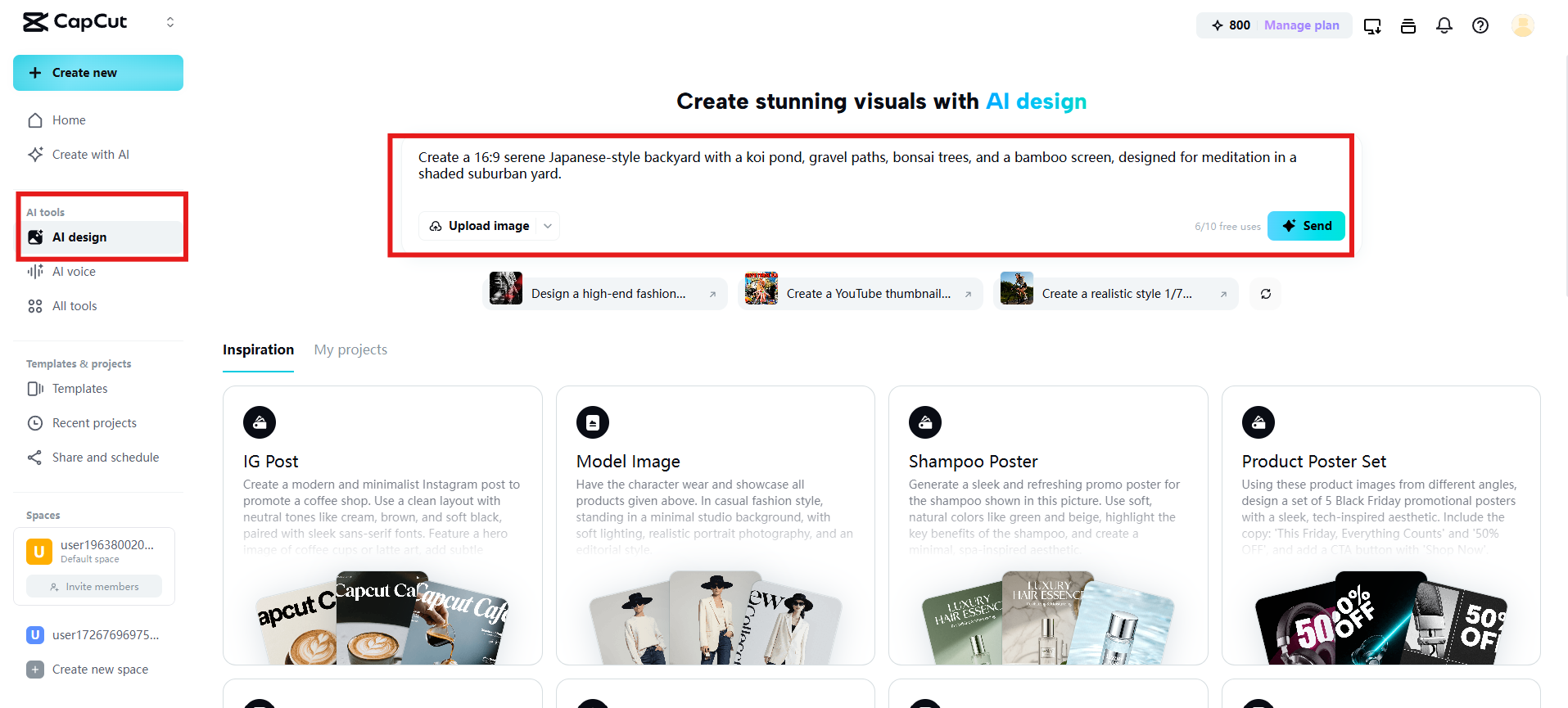 Descreva o design do quintal ou envie inspirações.