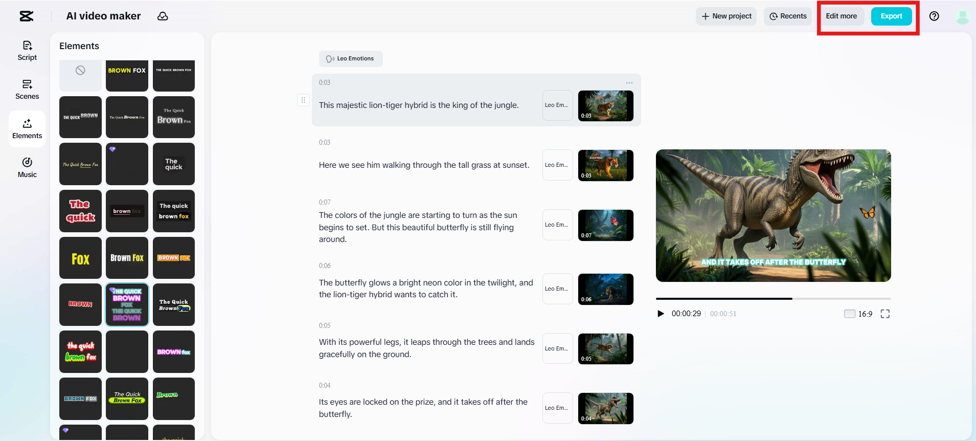 Edit more or export video