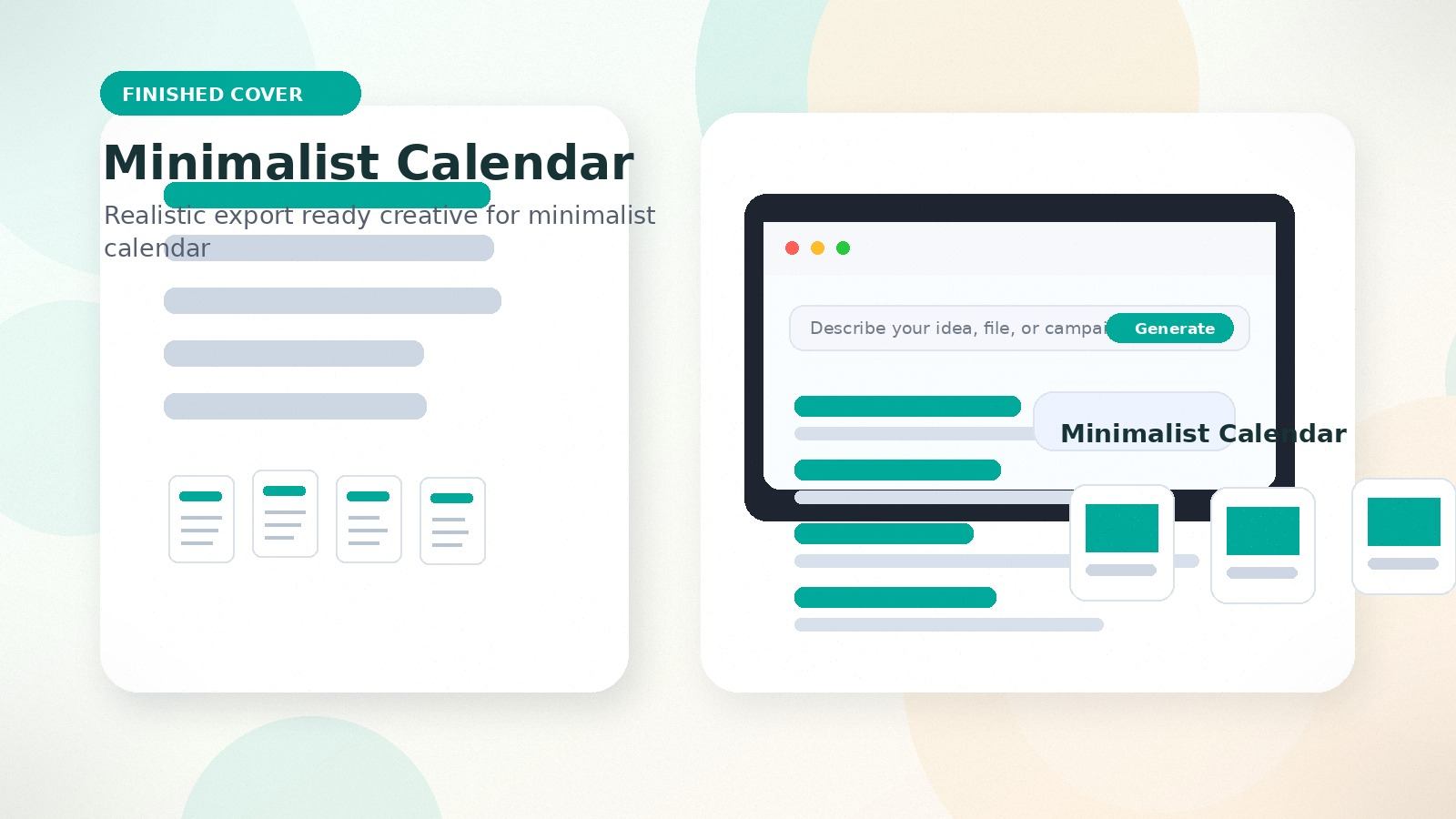 Minimalist Calendar realistic finished cover visual for minimalist calendar