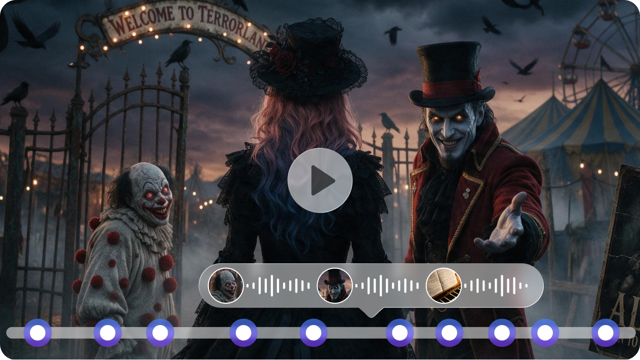 Create multi-character voices with eerie effects