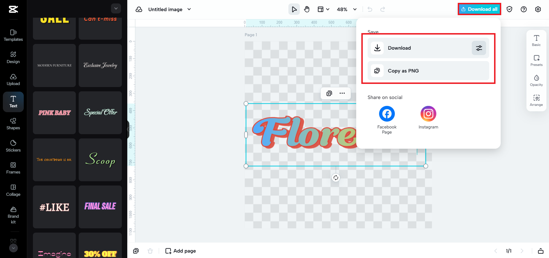 Download in PNG or JPEG format