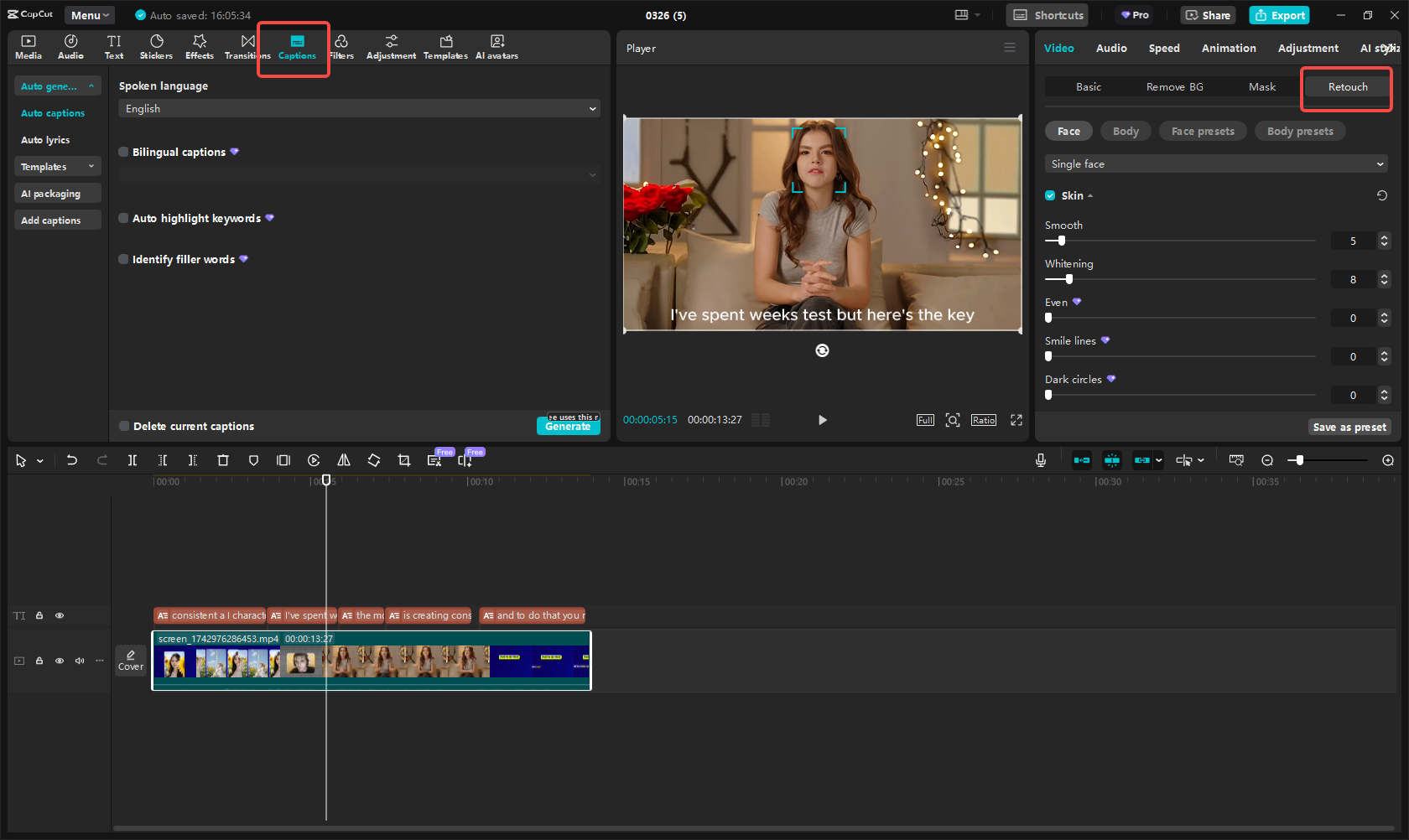 Edit the recording