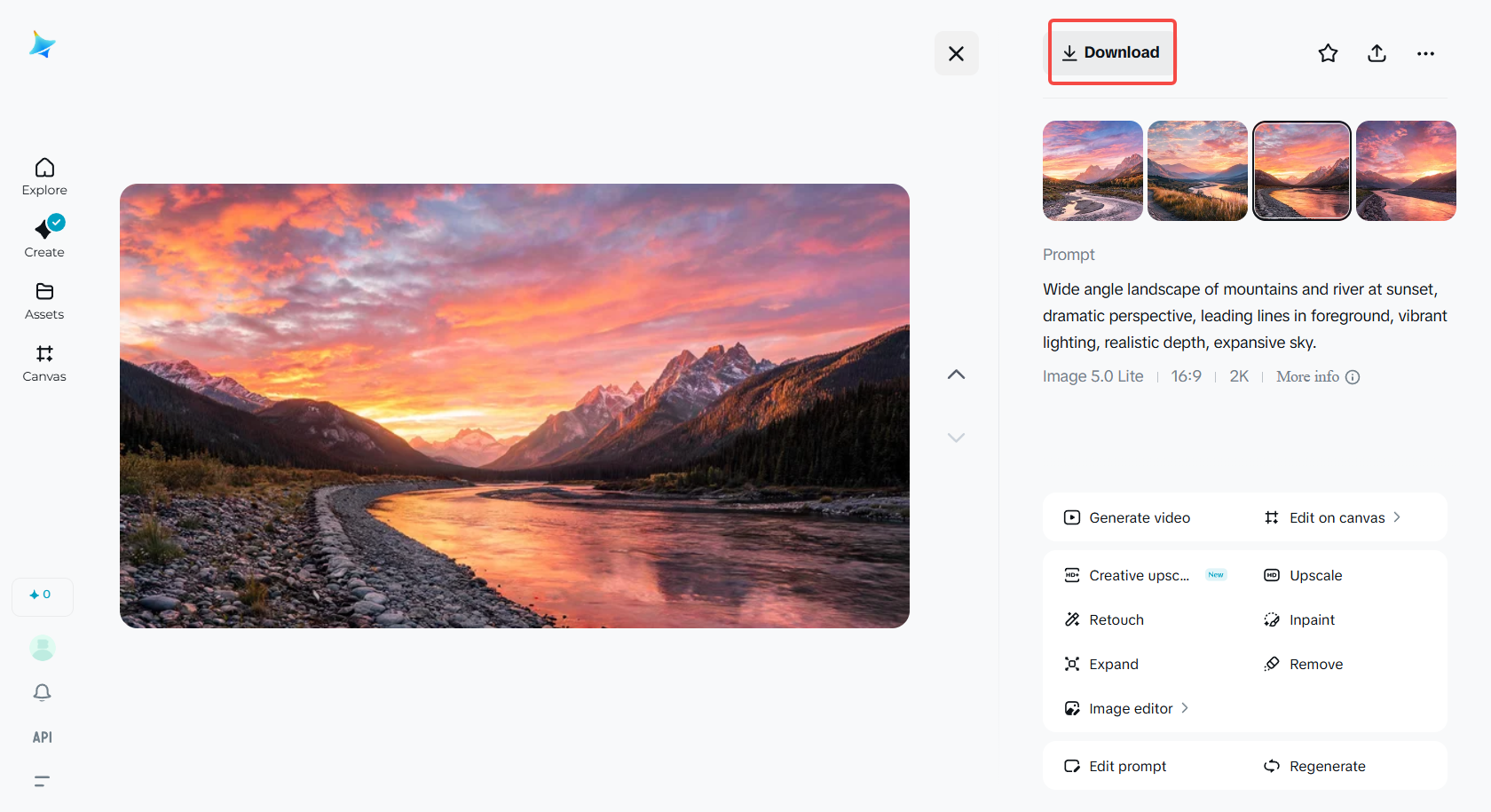 Download the final high-quality wide-angle image