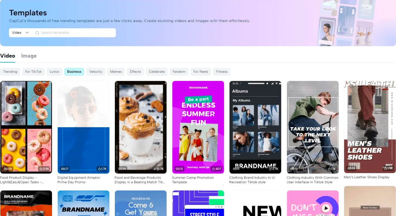 CapCut video templates overview