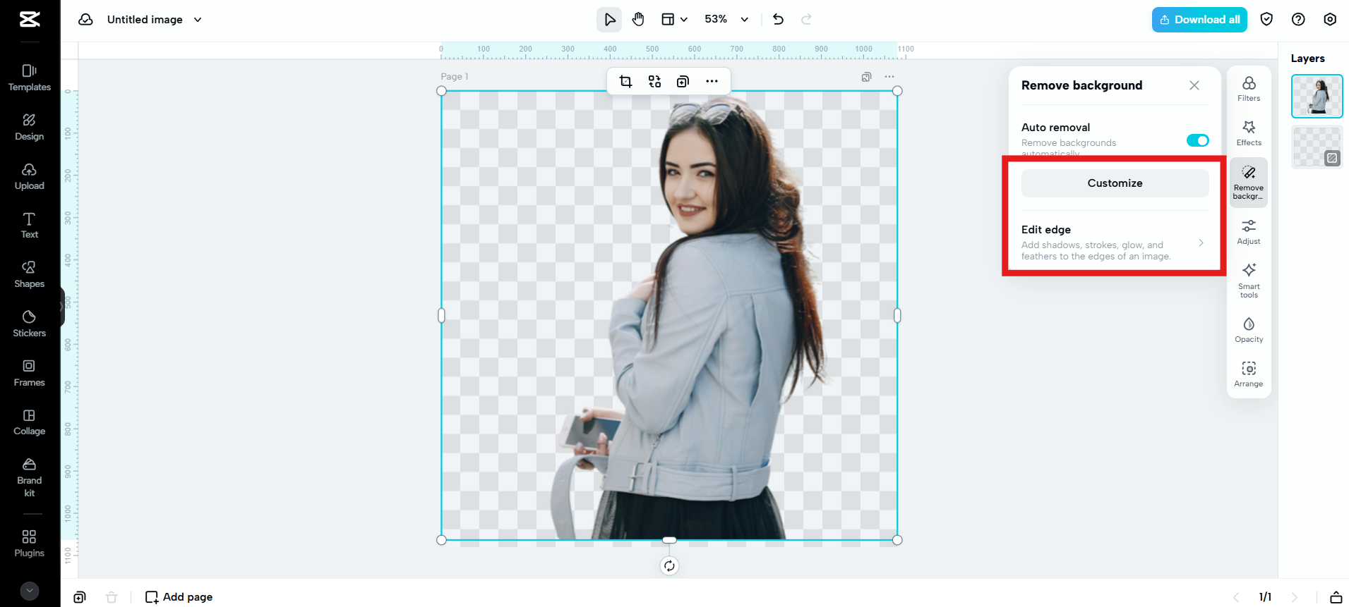 Refine the cutout