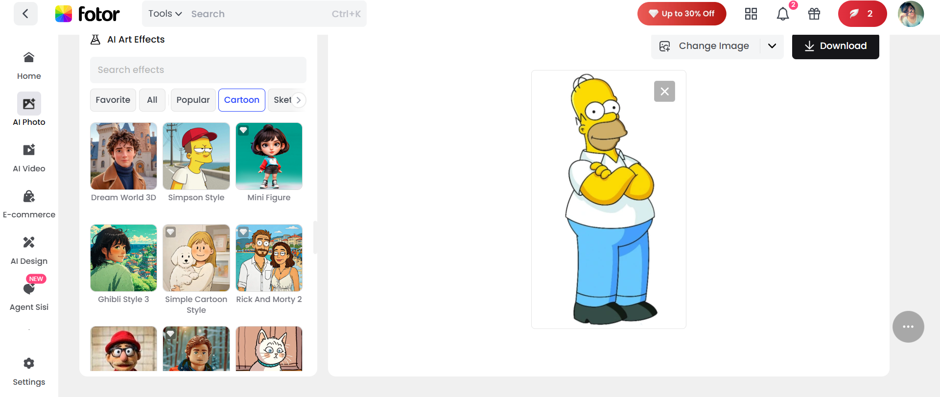 Use Fotor to make Simpsons characters