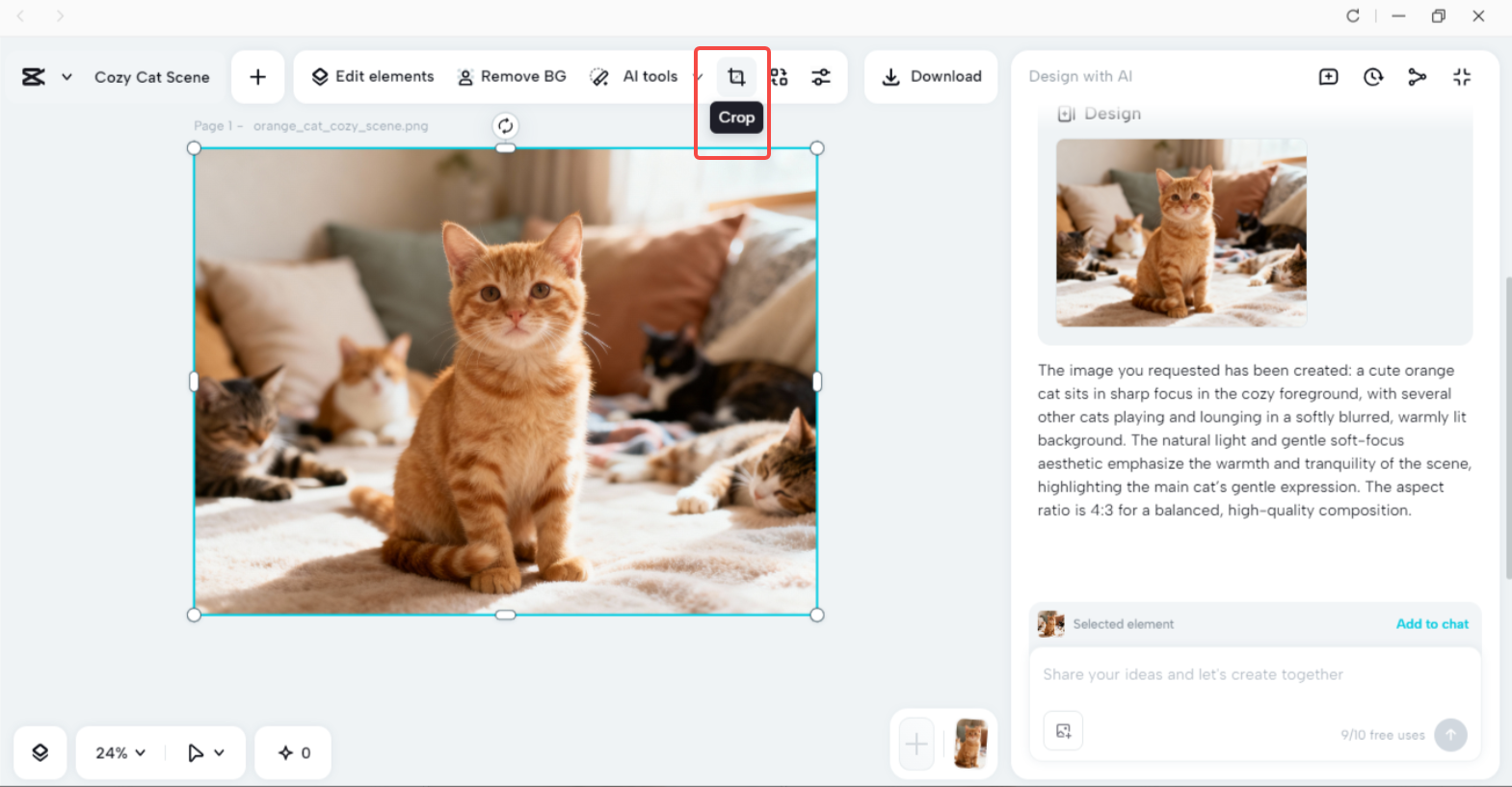 Select the Crop tool