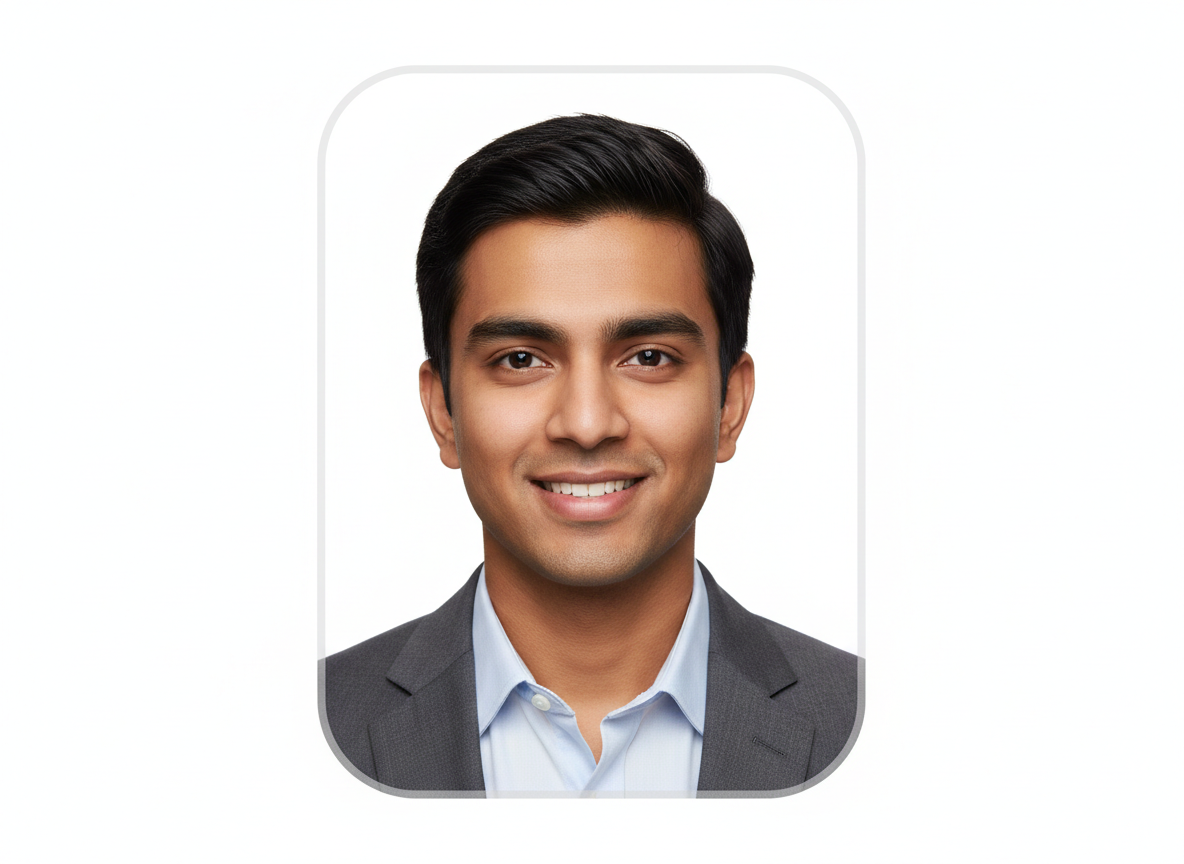Realistic AI avatar headshot for corporate ID badges with consistent framing and a clean white or light gray background from a JPG upload.