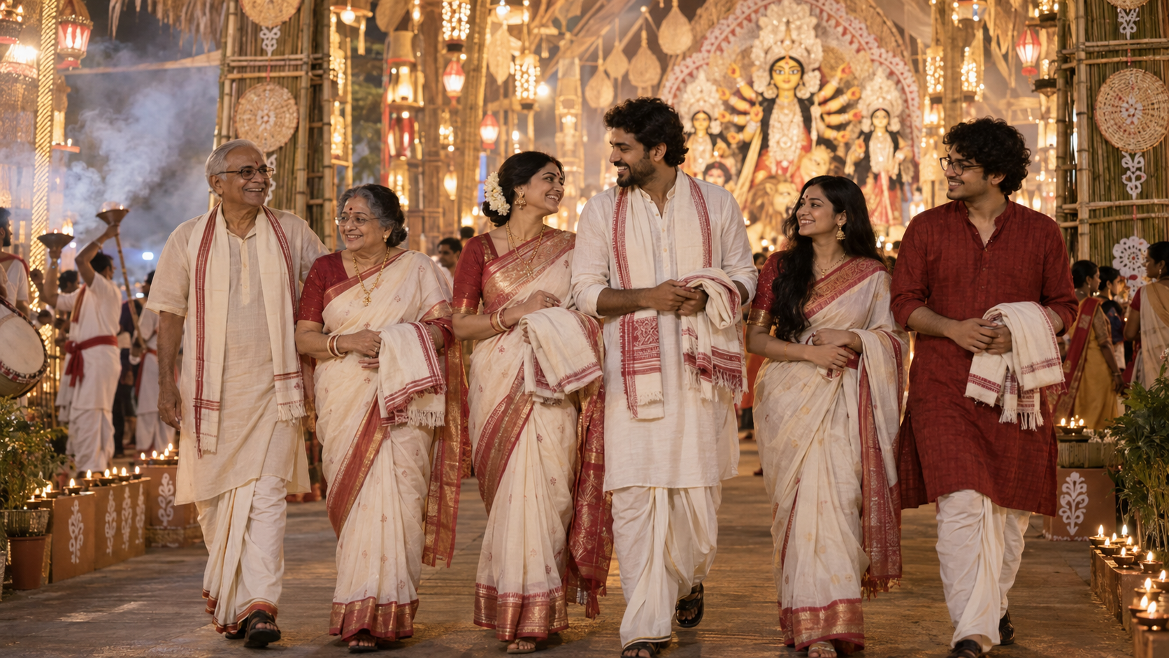 Durga Puja Family Prompts | Dreamina