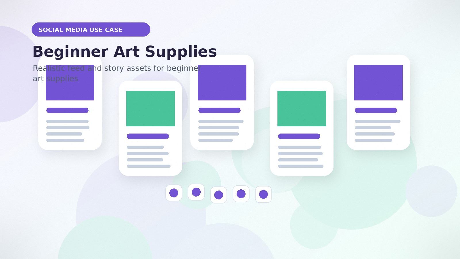 Beginner Art Supplies realistic social media use case visual for beginner art supplies