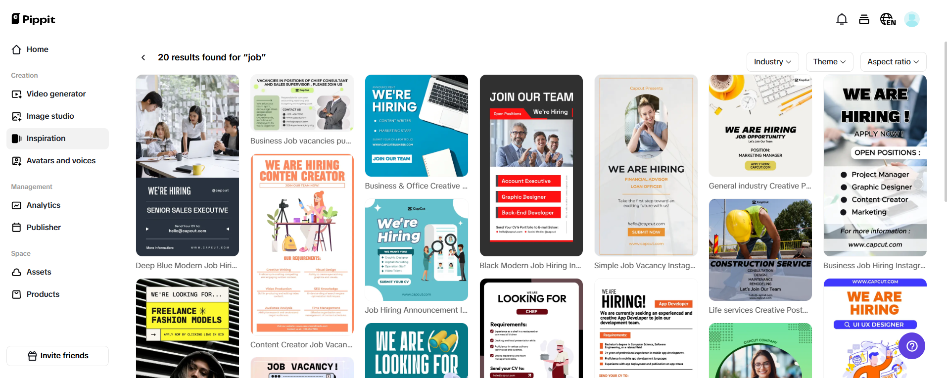 Multiple job posting templates