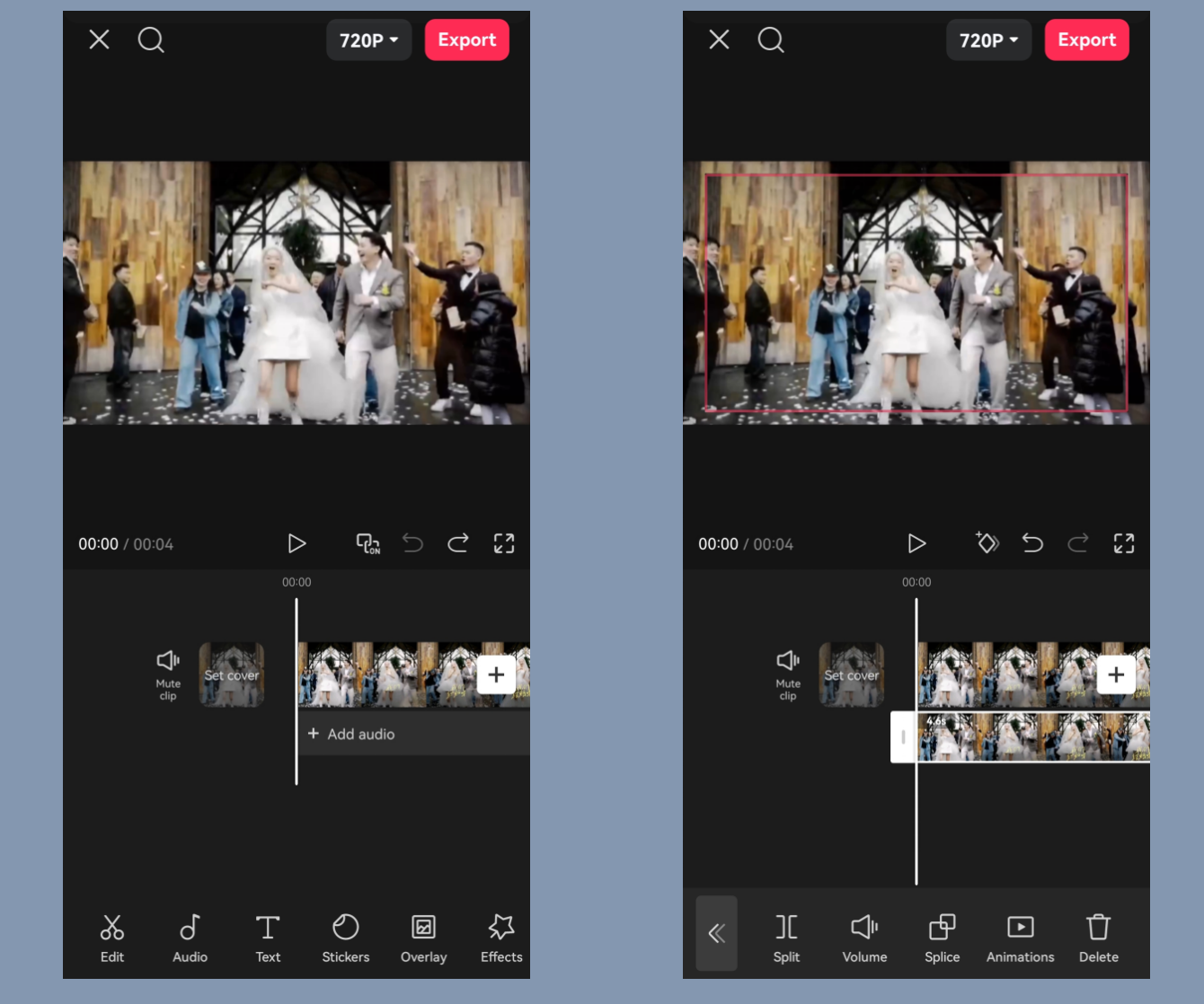 click 'Overplay' to add the same video