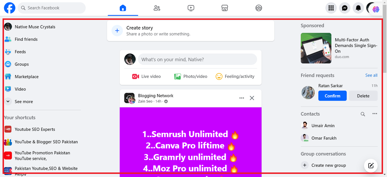 log in to facebook