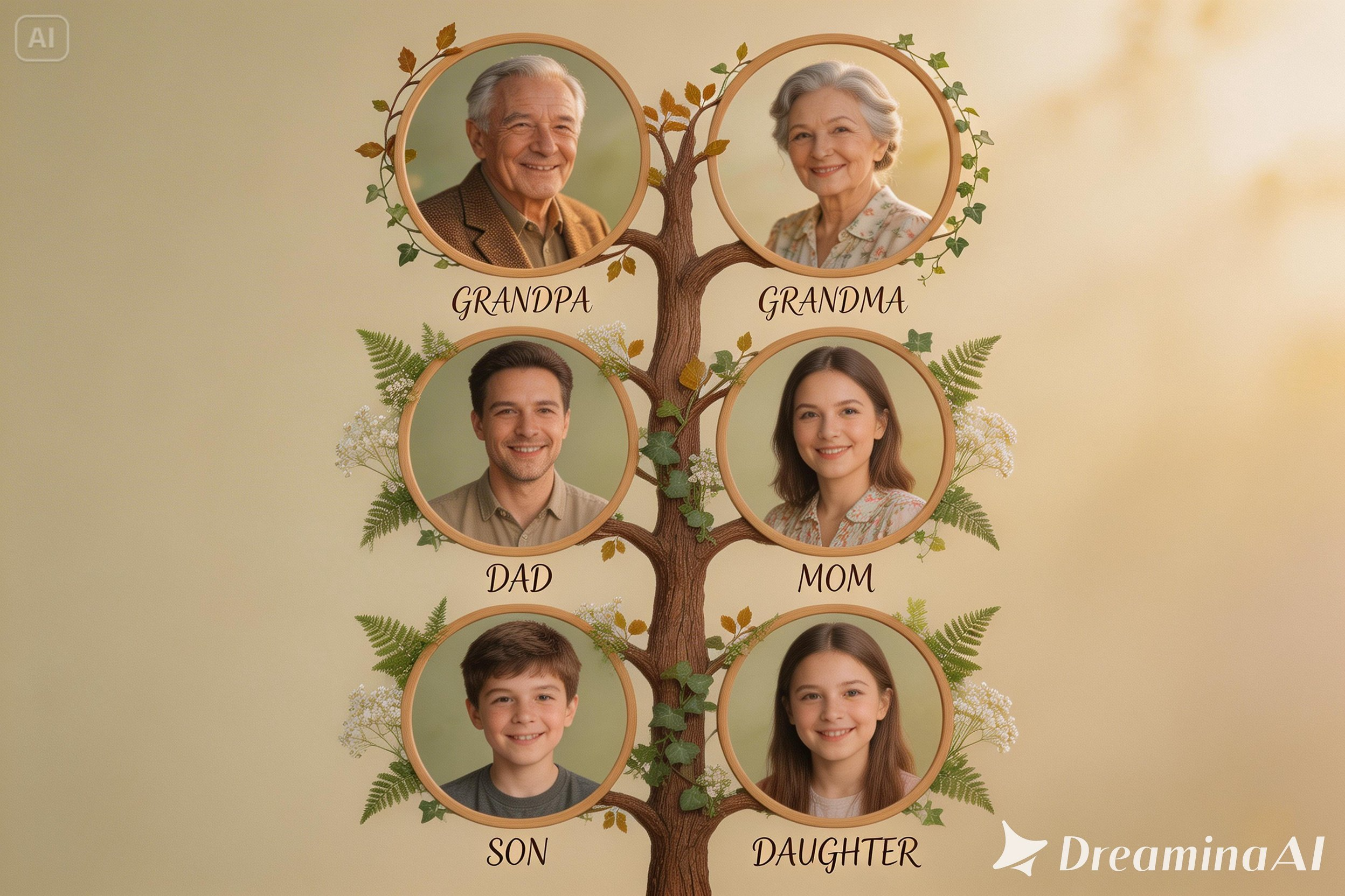 Family tree picture collage